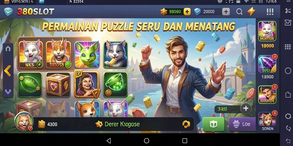 Tampilan gameplay 380SLOT dengan berbagai tantangan Puzzle menarik.