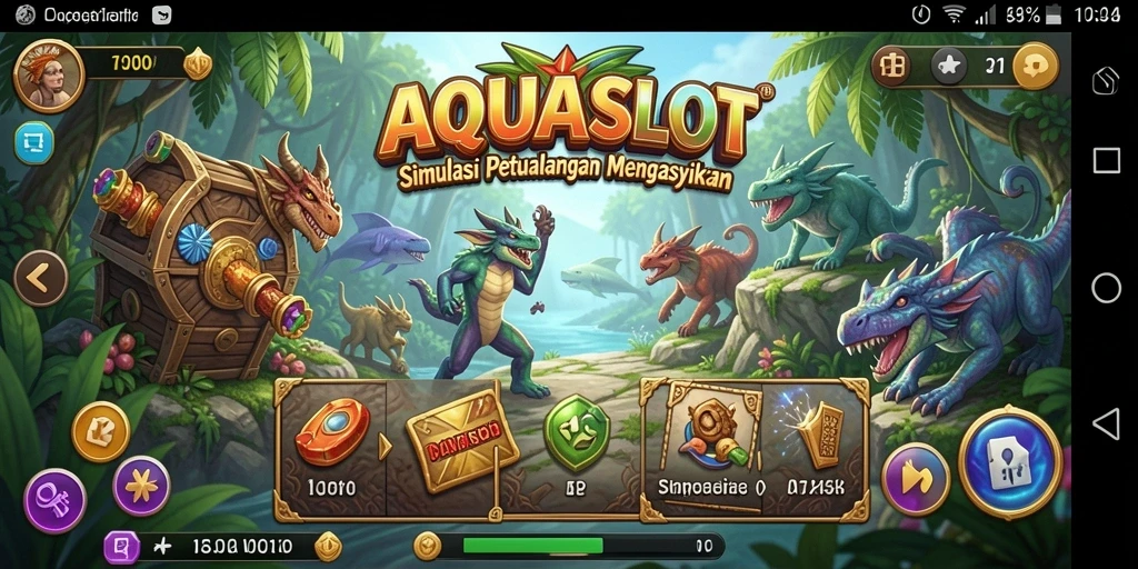 Tampilan gameplay menakjubkan dari AQUASLOT dengan grafis yang mengesankan.