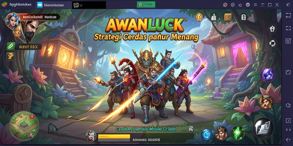 Tangkapan layar menunjukkan aksi seru dalam gameplay strategi AWANLUCK.