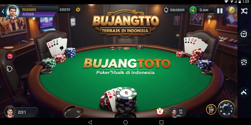 Tangkapan layar yang menunjukkan permainan poker seru di BUJANGTOTO.