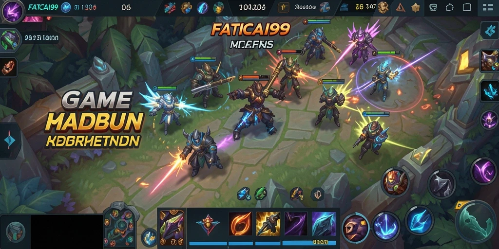 Tampilan aksi seru gameplay FATCAI99 dalam pertempuran MOBA.
