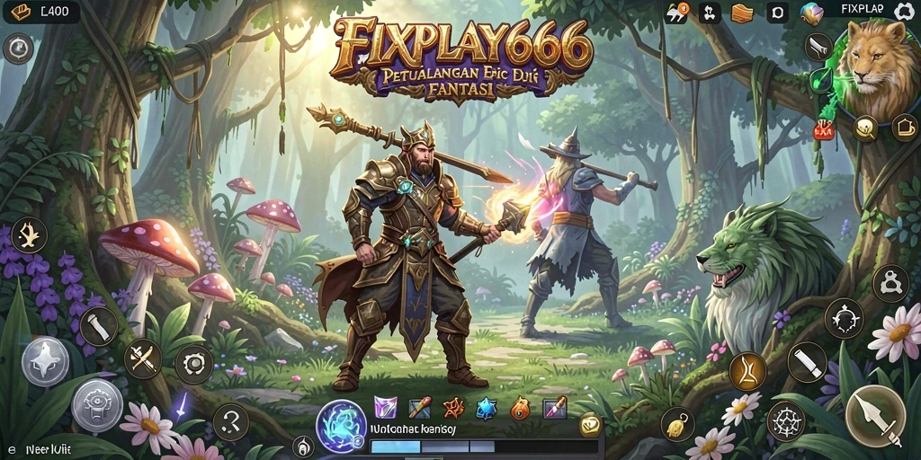 Screenshot FIXPLAY666 menampilkan aksi seru dalam pertarungan RPG.
