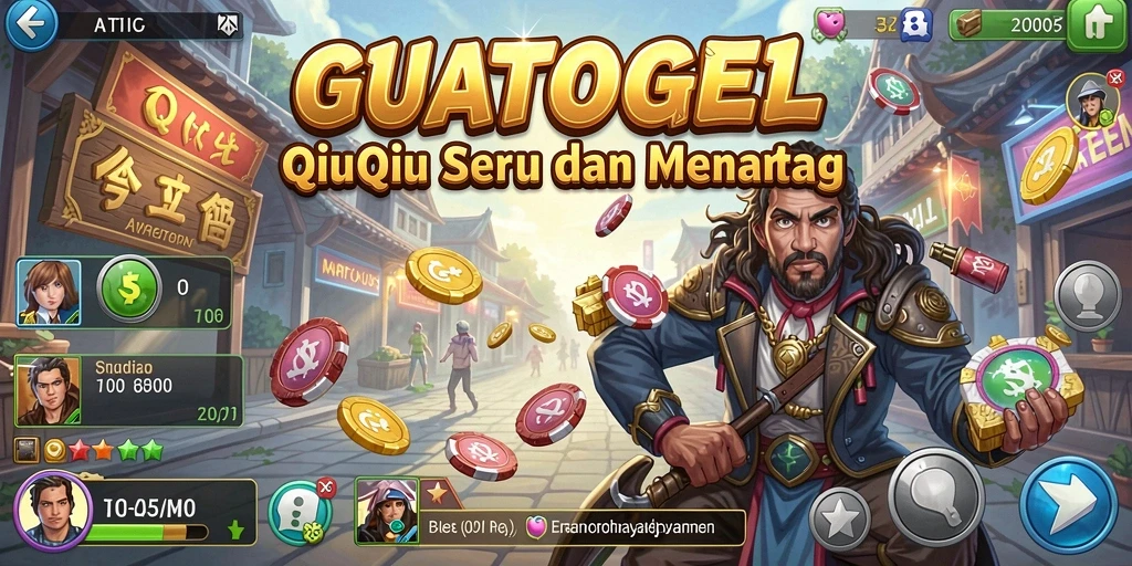 Tampilan seru gameplay GUATOGEL saat bermain QiuQiu.
