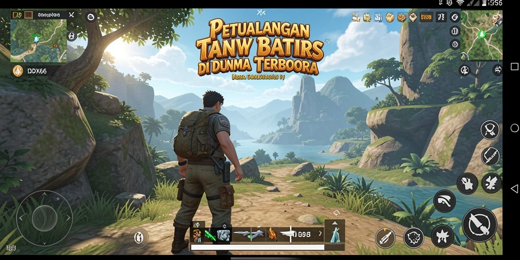 Tangkapan layar gameplay IDX66 menunjukkan eksplorasi dunia yang luas dan interaktif.