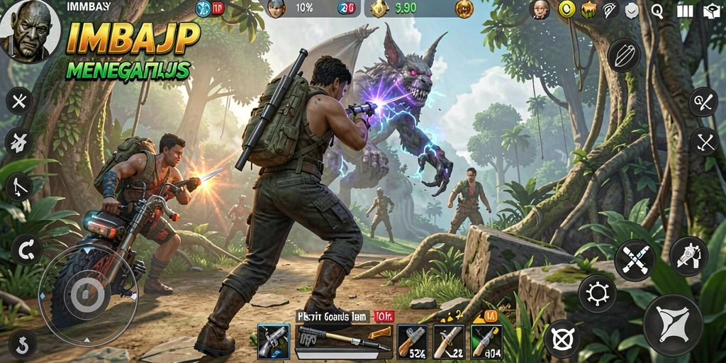 Tangkapan layar dari gameplay seru IMBAJP dalam aksi TPS.