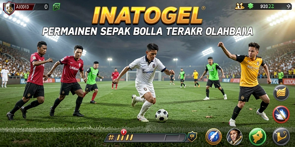 Tampilan nyata gameplay sepak bola yang mendebarkan.