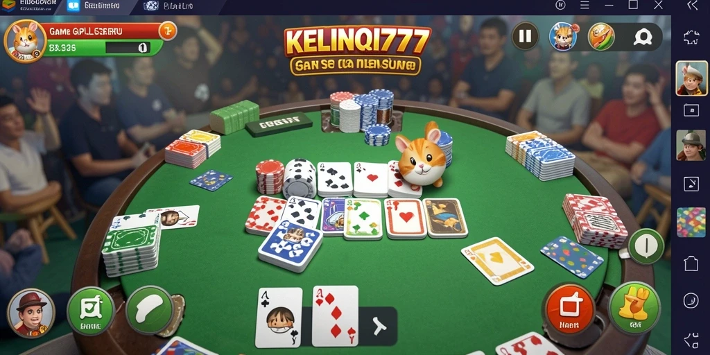 Tampilan gameplay seru di KELINCI777 yang menampilkan suasana bermain Gaple.
