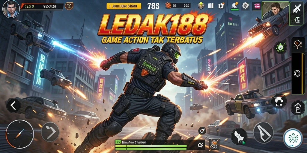 Tampilan gameplay mendebarkan dari LEDAK188 dengan aksi seru.