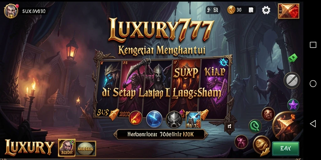 Tampilan gameplay yang menyeramkan di LUXURY777 dengan suasana horor yang intens.