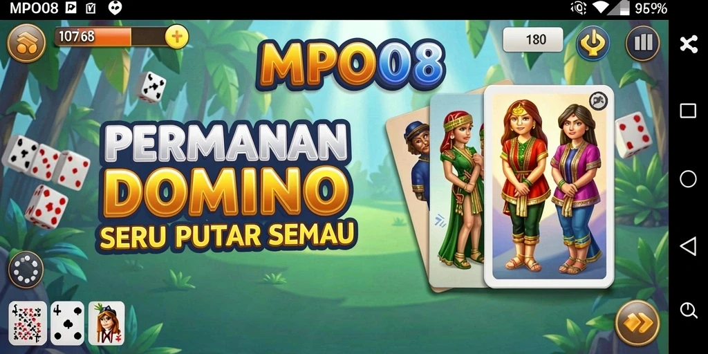Screenshot MPO08 menunjukkan gameplay seru permainan Domino.