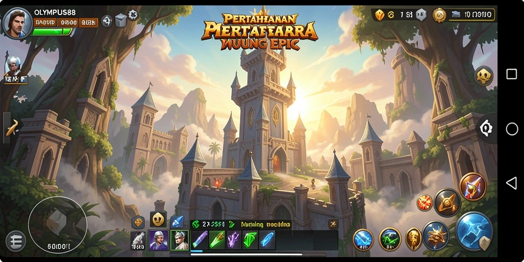 Tampilan gameplay menstrahkan strategi Tower Defense yang mendebarkan.