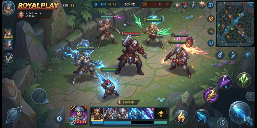 Tampilan gameplay menarik dalam pertarungan tim di ROYALPLAY.
