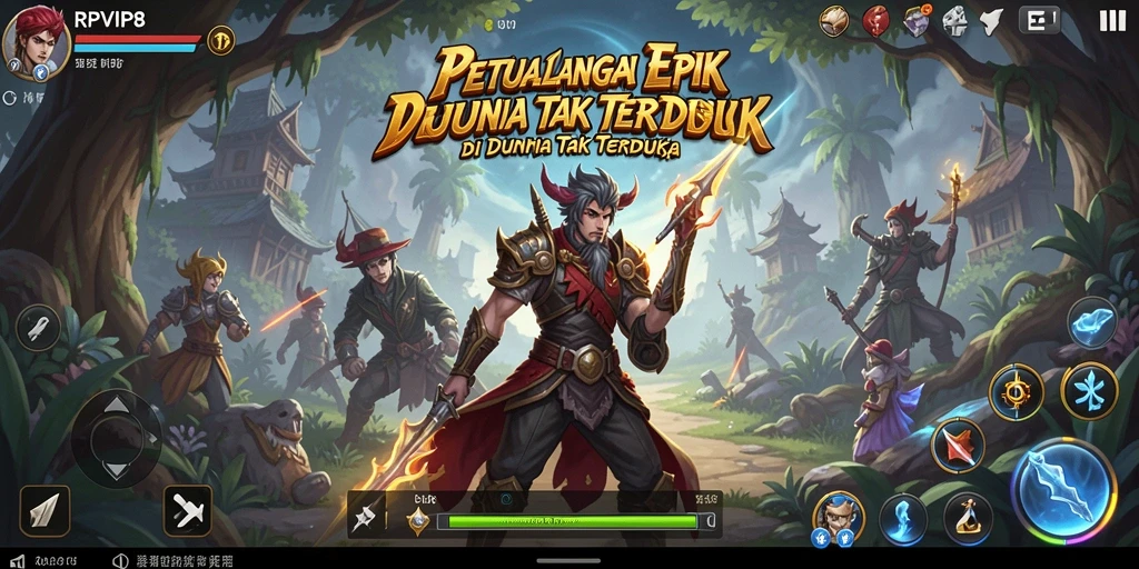 Screenshot yang menampilkan aksi seru dalam petualangan RPVIP8.