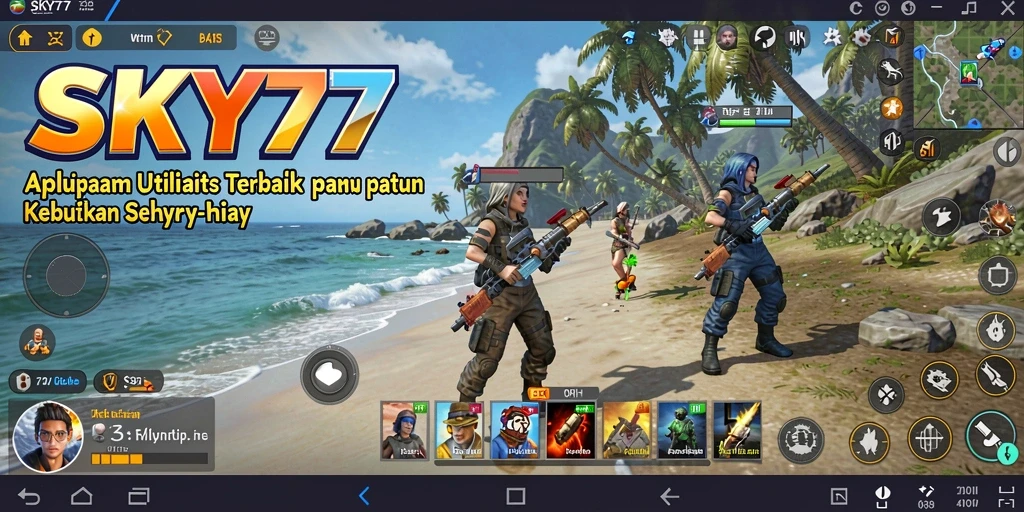 Tampilan antarmuka utama aplikasi Utility SKY77 yang user-friendly.