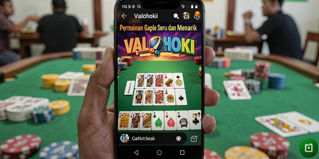 Screenshot gameplay VALOHOKI yang menampilkan suasana permainan gaple.