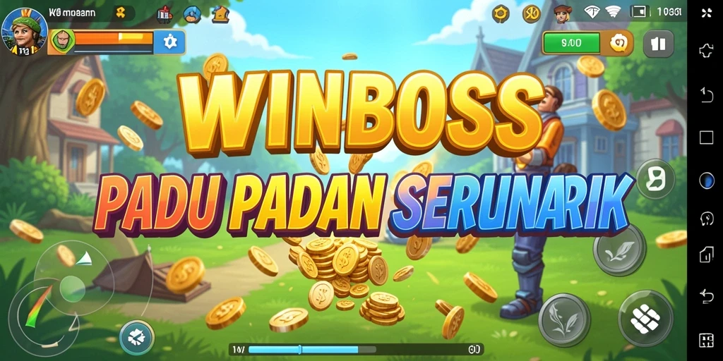 Screenshot gameplay WINBOSS menunjukkan tantangan mencocokkan item.