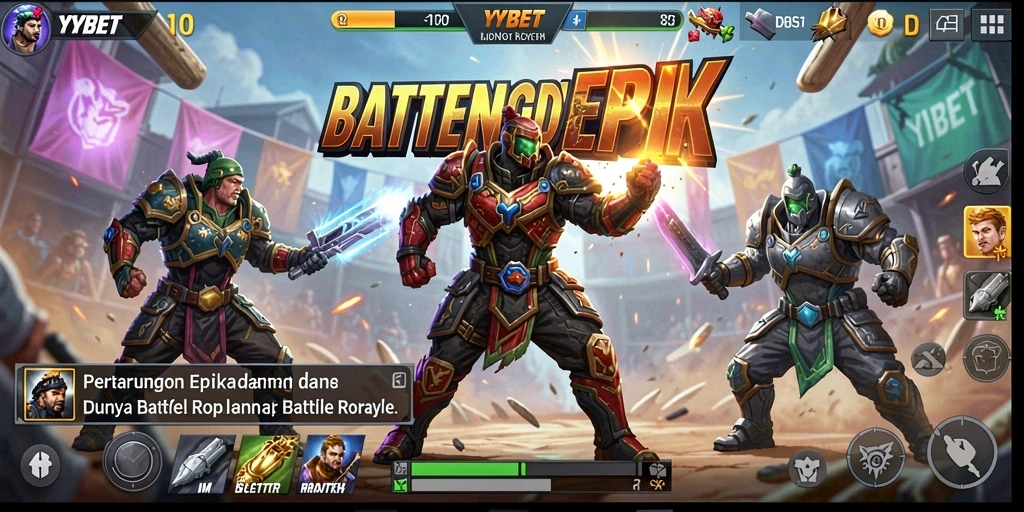 Tangkapan layar gameplay YYBET yang menunjukkan pertempuran mendebarkan.