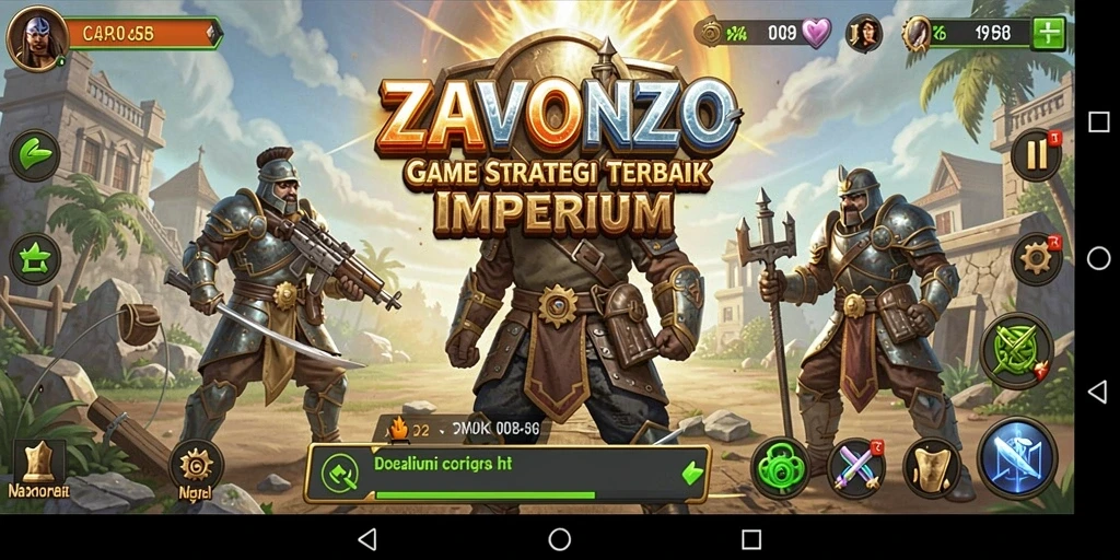 Screenshot gameplay ZAVONZO yang menampilkan pembangunan kota dan interaksi strategis.